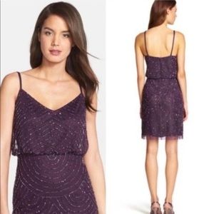 Adriana Papell Sequin Blouson Dress